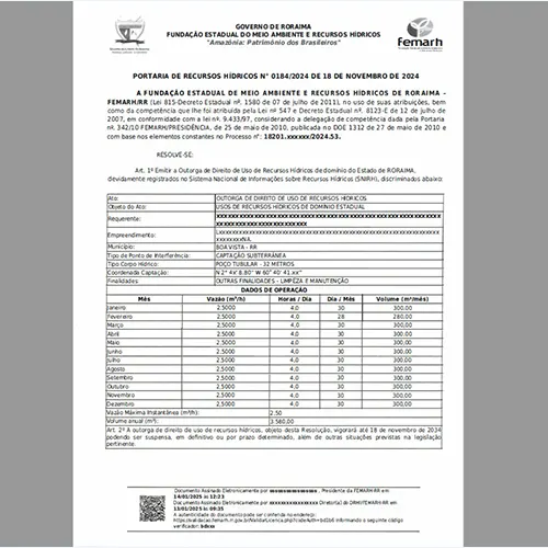 Documento de licenciamento ambiental