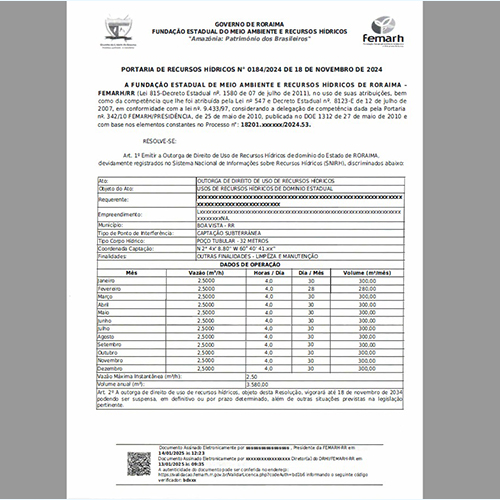 Licenciamento e Outorgas
